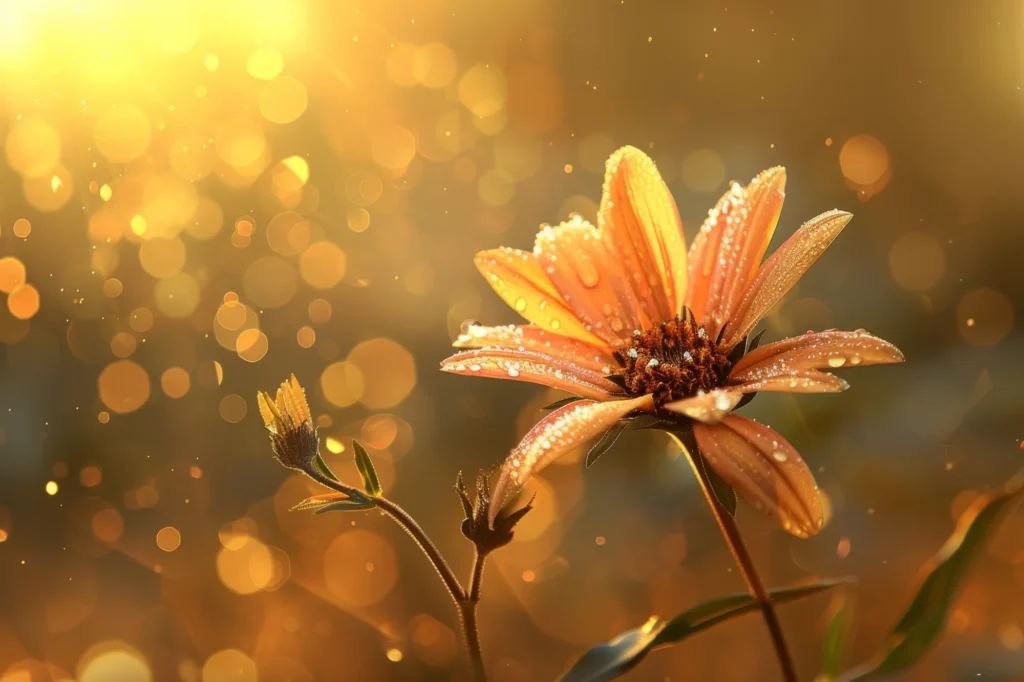 radiant-flower-petals-glistening-golden-sunlight