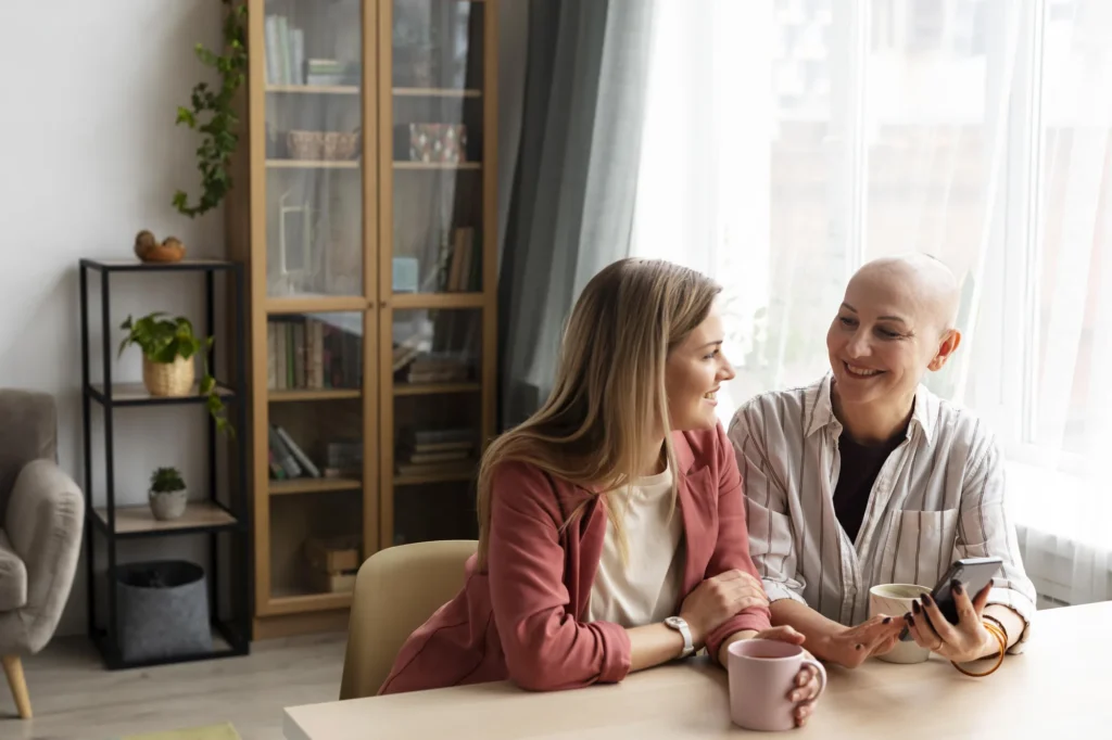 woman-with-skin-cancer-spending-time-with-her-friend